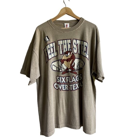 Vintage 1999 Deadstock Feel the Steel Taz Tazmanian Devil Looney Tunes Six Flags - Picture 1 of 10